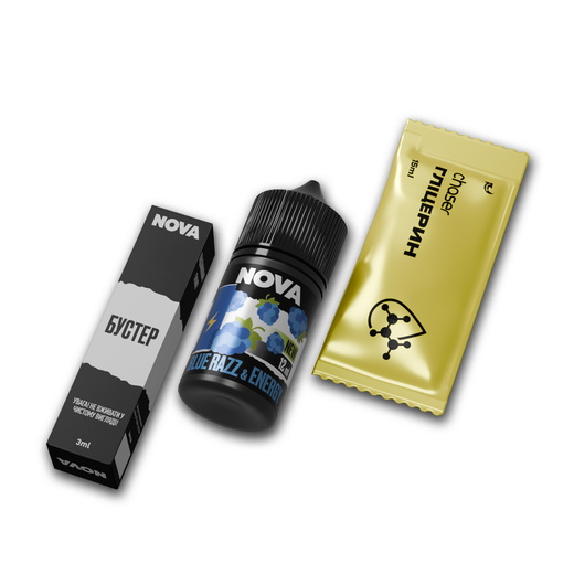 Набір рідини Nova 30 мл 65 мг Salt Blue Razz Energy (Енергетик з блакитною малиною)