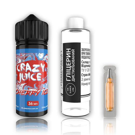 Набір рідини Crazy Juice 120 мл 3 мг Org Cherry Ice (Вишня Лід)