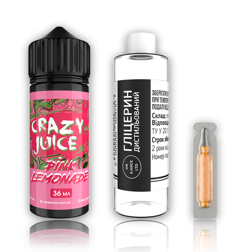 Набір рідини Crazy Juice 120 мл 3 мг Org Pink Lemonade (Рожевий лимонад)