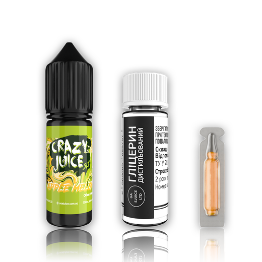 Набор жидкости Crazy Juice 15 мл 65 мг Salt Apple Melon (Яблоко Дыня)