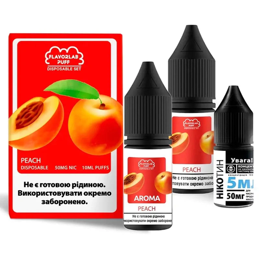 Набір рідини Flavorlab Disposable Puff 10 мл 65 мг Salt Peach (Персик)