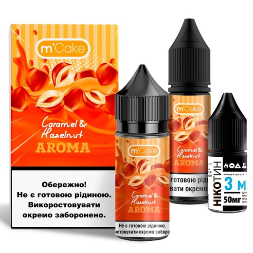 Набір рідини Flavorlab M-Cake 30 мл 65 мг Salt Caramel Hazelnuts (Карамель Лісові горіхи)