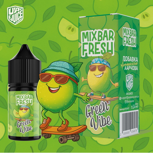 Набор жидкости Mix Bar Fresh 15 мл 50 мг Salt Green Vibe (Яблоко Виноград Базилик)
