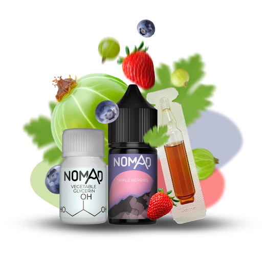 Набір рідини Nomad 30 мл 50 мг Salt Triple Berries (Лохина Полуниця Аґрус)