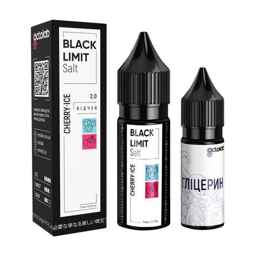 Набір рідини Octobar Black Limit 15 мл 65 мг Salt Cherry Ice (Вишня Лід)