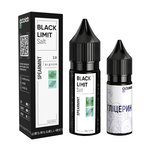 Набір рідини Octobar Black Limit 15 мл 65 мг Salt Spearmint (М'ятна жуйка)