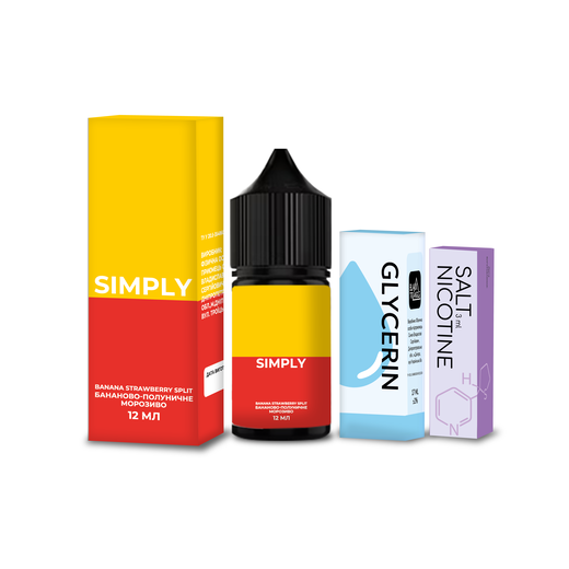Набор жидкости Simply 30 мл 50 мг Salt Banana Strawberry Split (Бананово-клубничное мороженое)