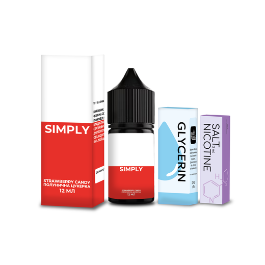 Набор жидкости Simply 30 мл 50 мг Salt Strawberry Candy (Клубничная конфета)