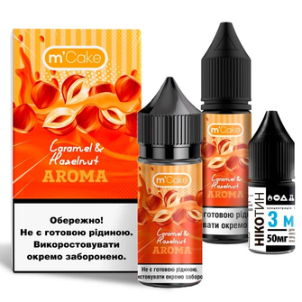 Набір рідини Flavorlab M-Cake 30 мл 65 мг Salt Caramel Hazelnuts (Карамель Лісові горіхи)