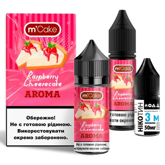 Набір рідини Flavorlab M-Cake 30 мл 65 мг Salt Raspberry Cheesecake (Малиновий чізкейк)