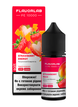 Набір рідини Flavorlab PE 10000 30 мл 50 мг Salt Strawberry Energy (Полуничний Енергетик)