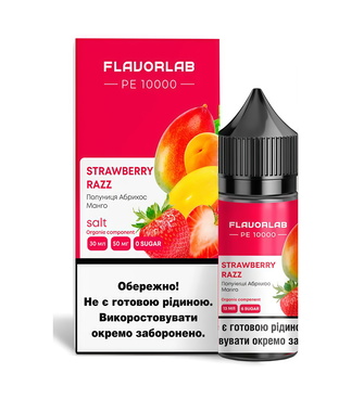 Набір рідини Flavorlab PE 10000 30 мл 65 мг Salt Strawberry Razz (Полуниця Абрикос Манго)