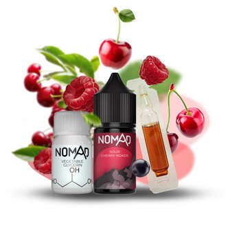 Набір рідини Nomad 30 мл 30 мг Salt Sour Cherry Roads (Кисла вишня Малина Смородина)