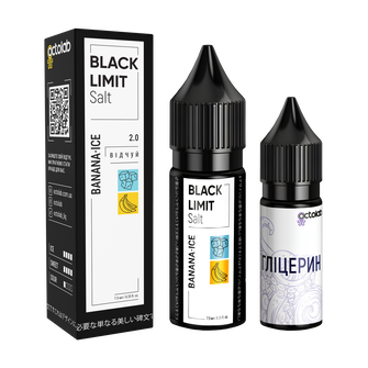 Набір рідини Octobar Black Limit 15 мл 65 мг Salt Banana Ice (Банан Лід)