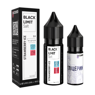 Набір рідини Octobar Black Limit 15 мл 65 мг Salt Strawberry Ice (Полуниця Лід)