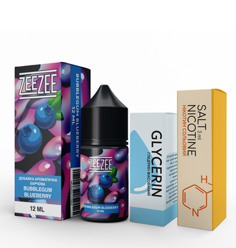 Набір рідини ZeeZee 30 мл 50 мг Salt Bubblegum Blueberry (Чорнична жуйка)