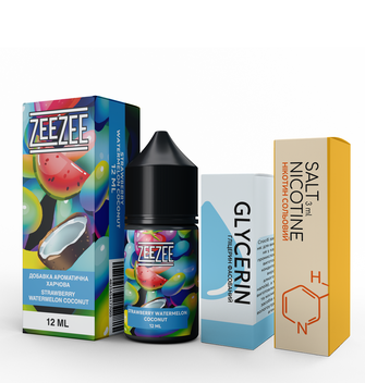 Набір рідини ZeeZee 30 мл 50 мг Salt Strawberry Watermelon Coconut (Полуниця Кавун Кокос)